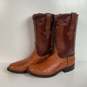 Vintage Lucchese Handmade Smooth Ostrich Roper Boots | Cowgirl | Women’s 7 B